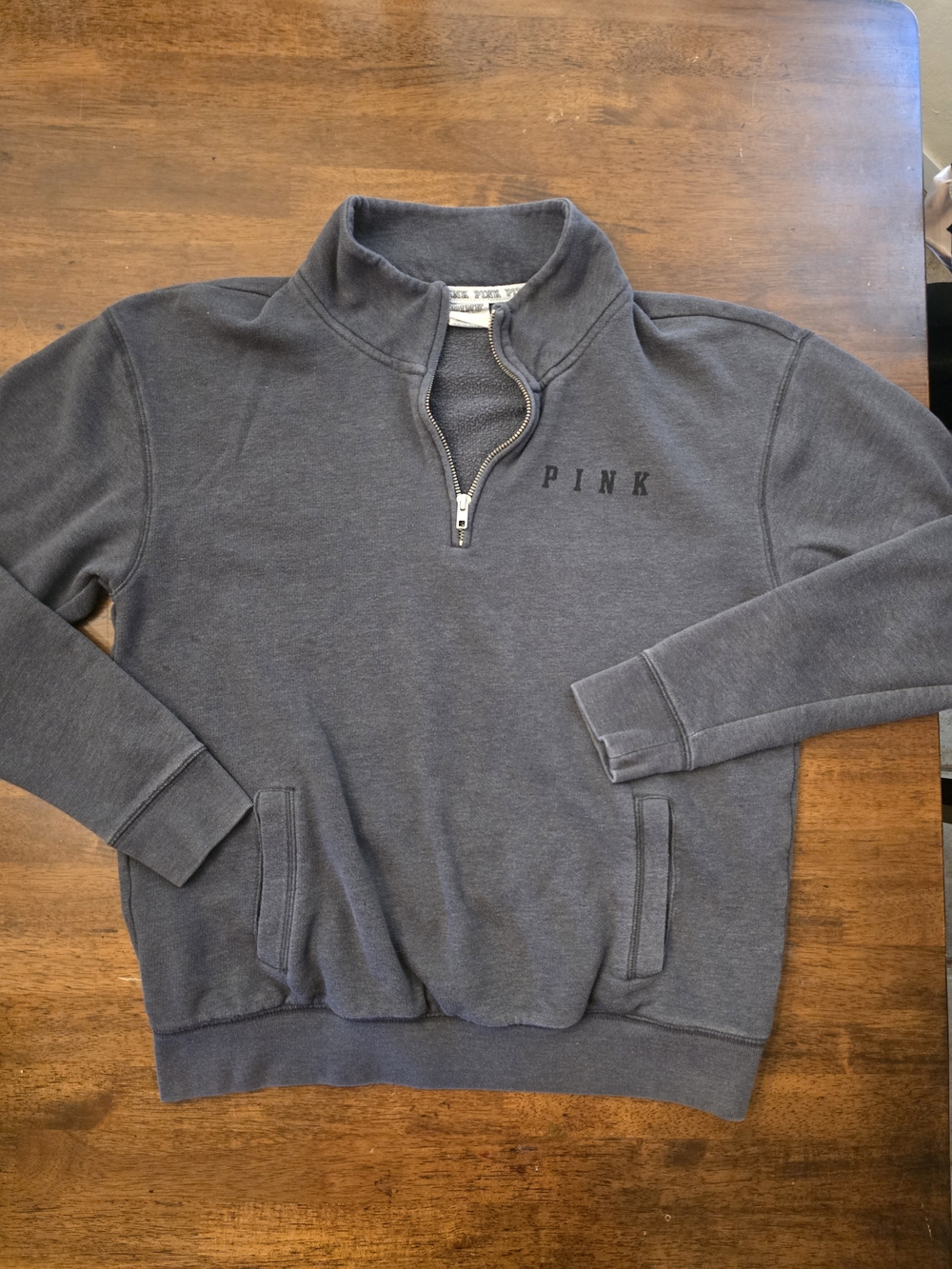 PINK Victoria's Secret Charcoal Half-Zip Pullover